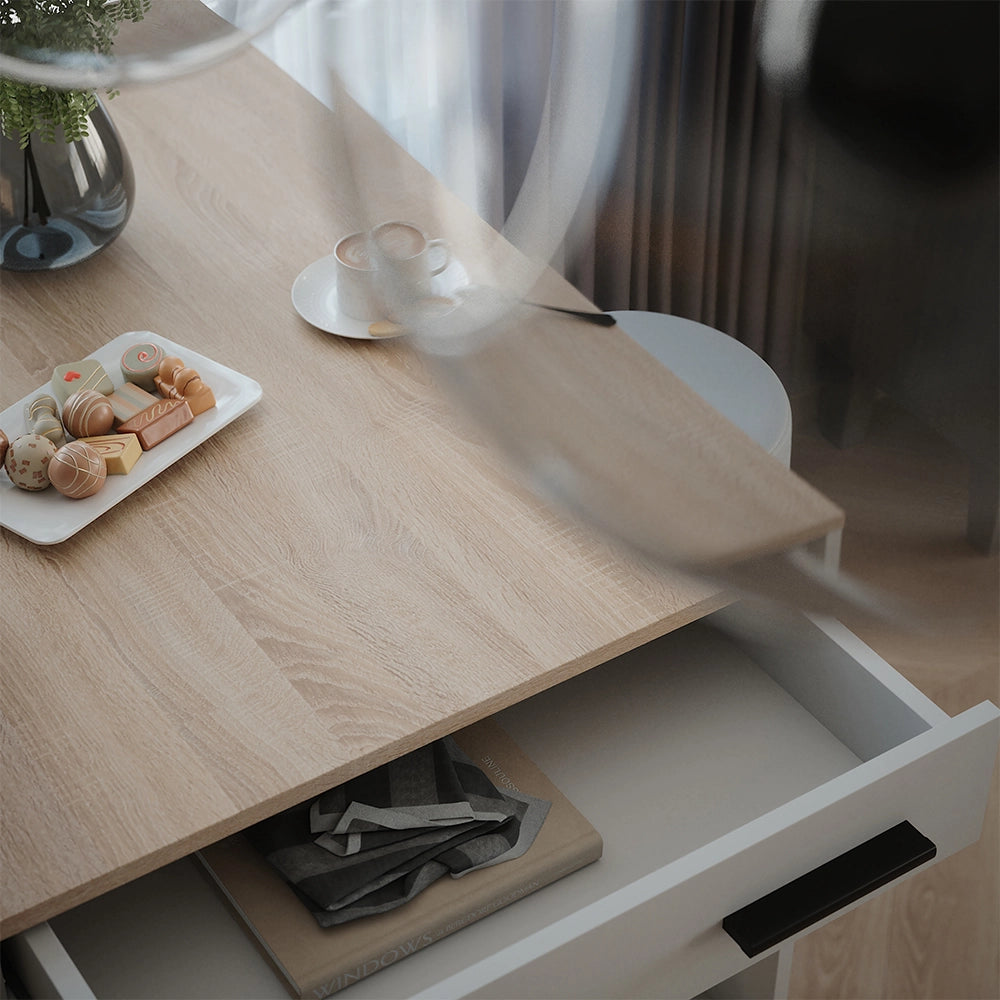 Vicco tavolo bar con sgabelli Bianco/Sonoma 67 x 100 cm con 2 sgabelli da bar