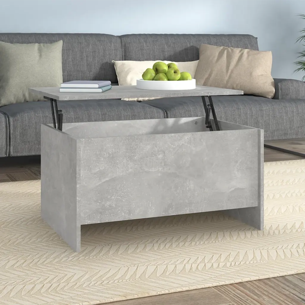 Tavolino Grigio Cemento 80x55,5x41,5 cm in Legno Multistrato cod mxl 14860