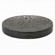 Trade Shop - Piattino Sapone Portasaponetta Motivo Etnico Nero Accessorio Arredo Bagno 79965 -