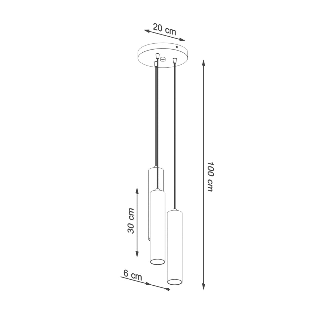 Lampadario CASANO Pure Lume 3 luci GU10 legno nero