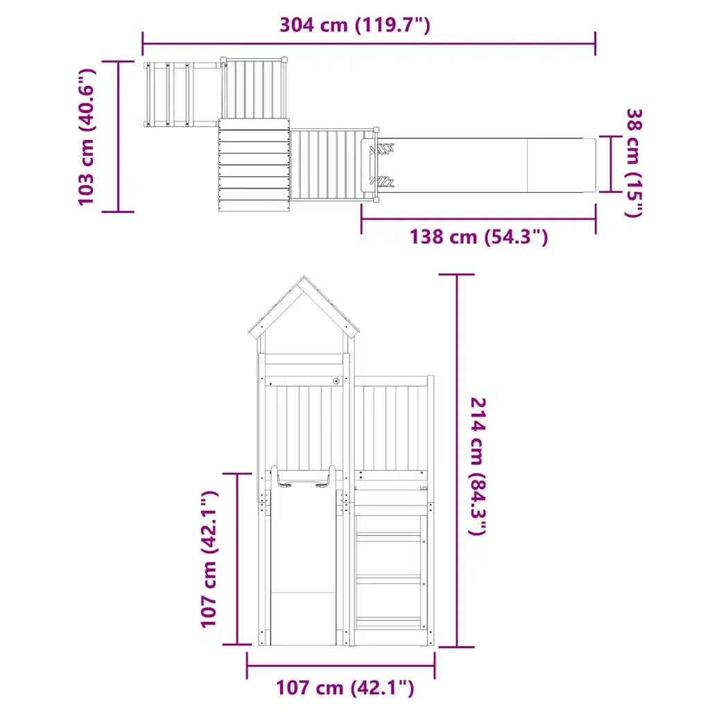 Set da Gioco da Esterno in Legno Massello di Douglas 3155829