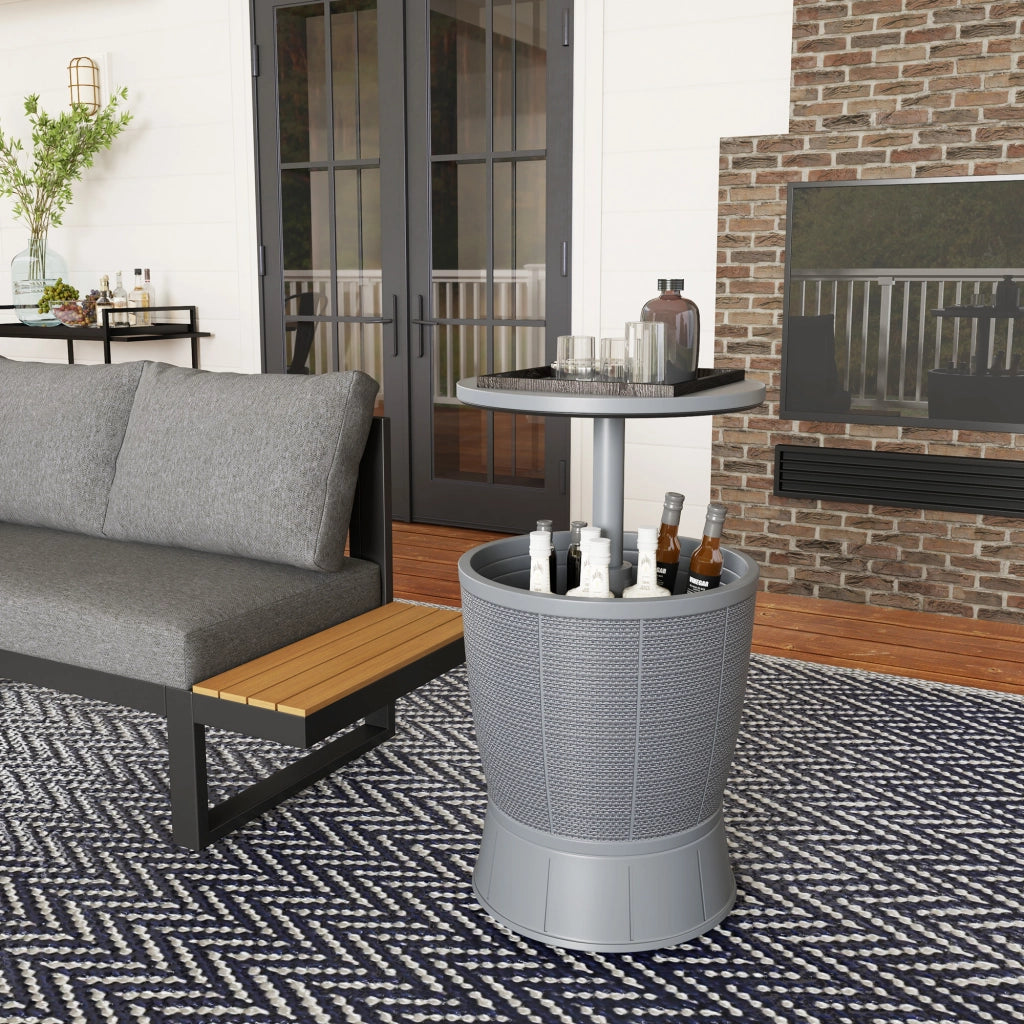 Tavolo da pranzo allungabile per esterno ¨C Zephmum ¨C Grigio, 90x200 cm
