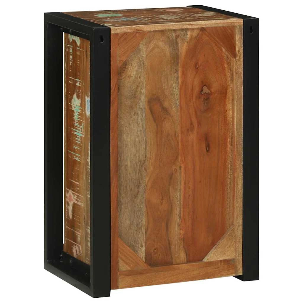 Mobiletto da bagno moderno con ante trasparenti 40 x 30 x 60 cm pratico e resistente in legno riciclato marrone 02_0057668