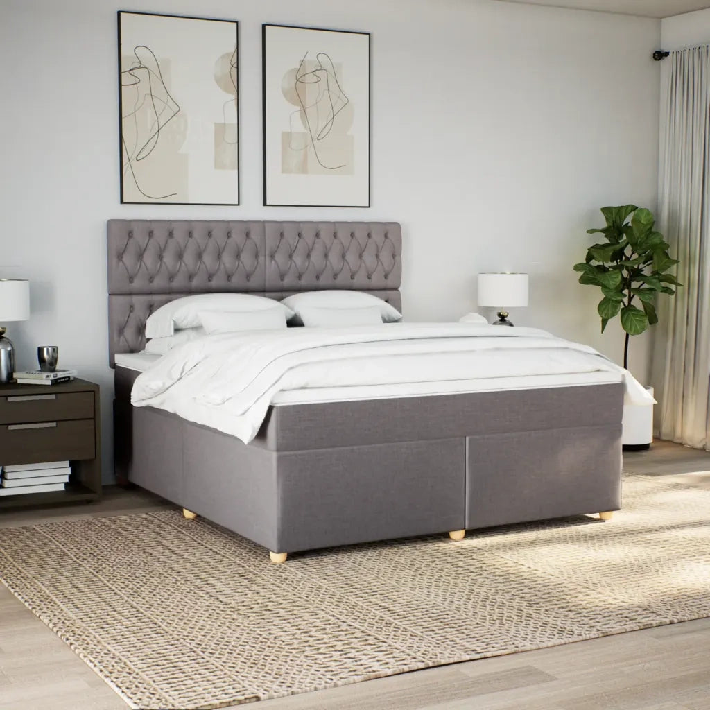 Giroletto a Molle con Materasso Tortora 180x200 cm in Tessuto 3293670