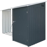 Legnaia da Giardino 272x100x160 cm in Metallo Antracite e Bianco