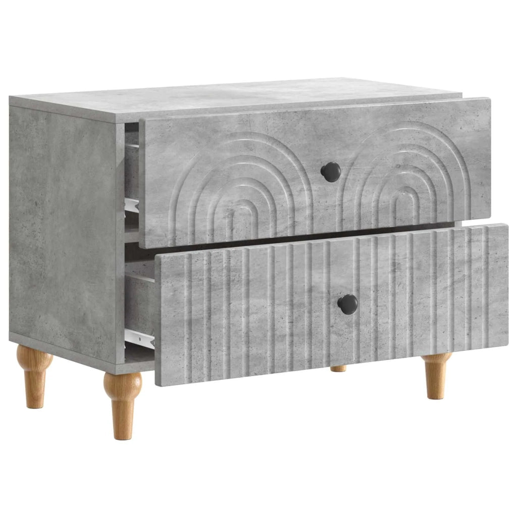 Armadio da Notte con cassetto Grigio Cemento 62 x 34,5 x 48 cm 894088