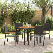 Set da Pranzo per Giardino 5 pcs Nero polyrattan 3365404