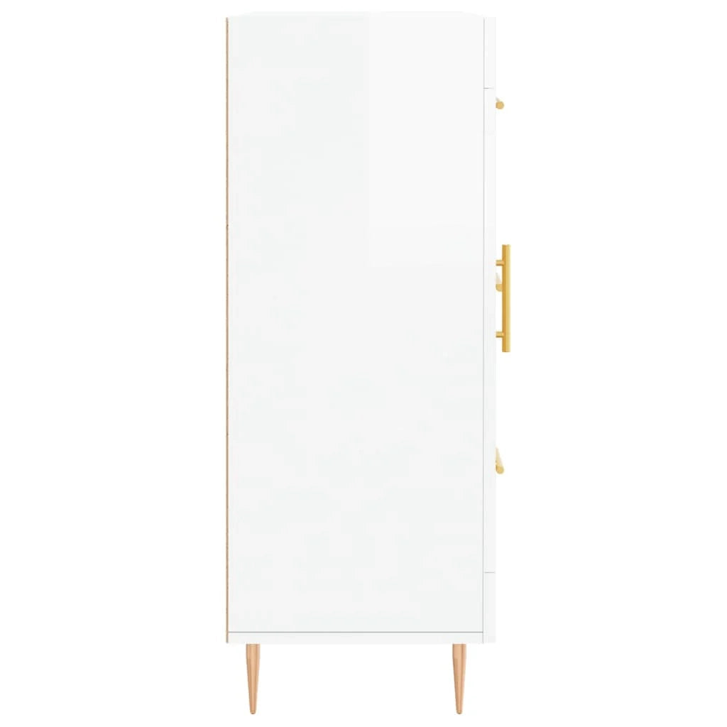 Buffet credenza cassettiera mobiletto mobile contenitore organizer per cucina soggiorno finitura lucida 69,5 x 34 x 90 cm legno ingegnerizzato bianco 02_0030711