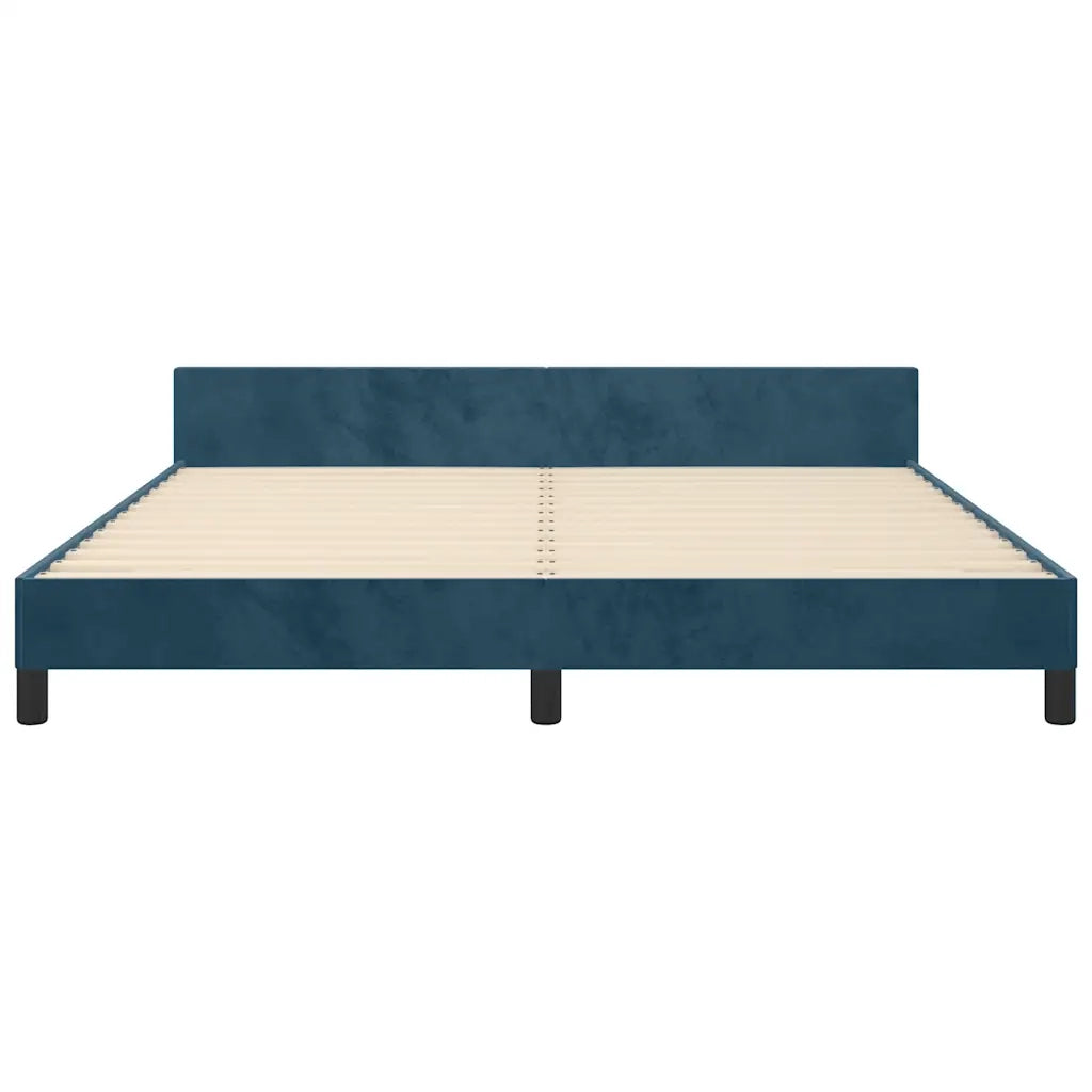 Giroletto senza Materasso Blu Scuro 160x200 cm in Velluto 347583