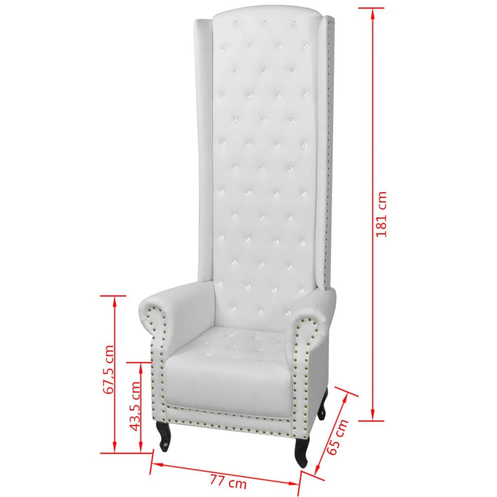 Poltrona sedia design lounge lounge club divano da soggiorno con schienale alto bianco 77 x 65 x 181 cm 1102087/3