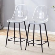 Set 2 Sgabelli da Bar Trasparenti ¨C MINIMAL ¨C Struttura in Metallo, Design Moderno