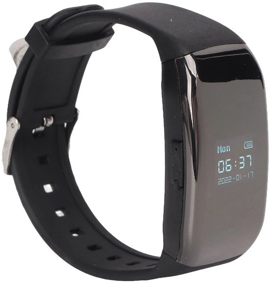Registrazione vocale digitale - Orologio con registratore vocale - Armband sottile con riduzione del rumore - Nero - Registrazione vocale a comando vocale - 360 gradi...