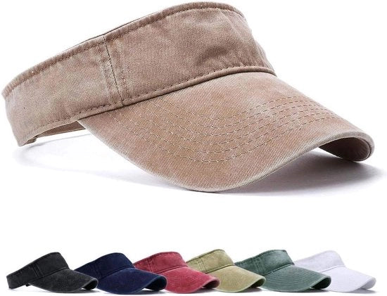 Cappello da Sole - Cappello da Sole in Twill Coton per Donne con Cappuccio Regolabile - Cachi, Unico Modello