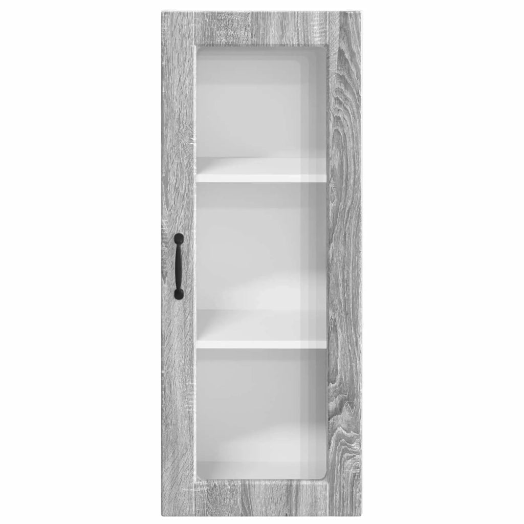 Pensile da cucina | Mobile in vetro da parete PORTO Grigio Sonoma 40 x 31 x 100 cm