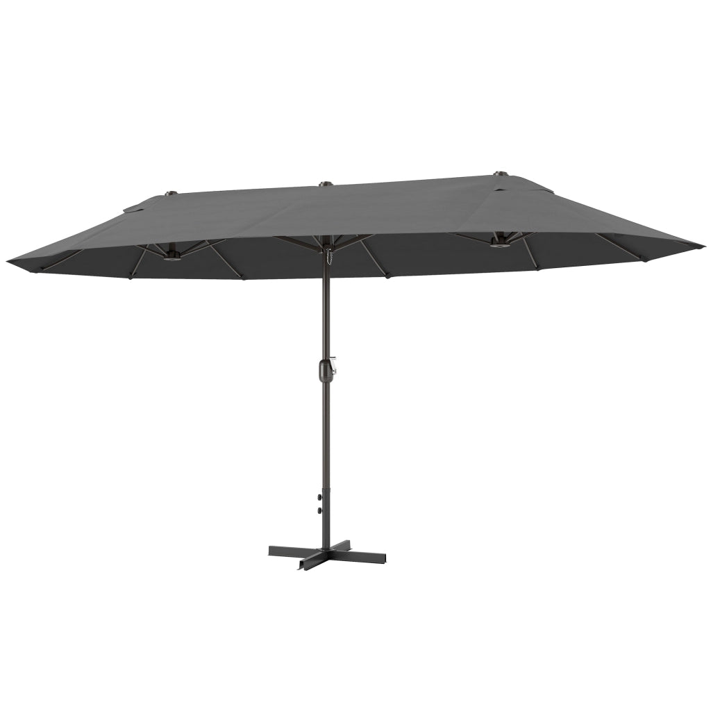 Ombrellone da giardino XXL con base a croce ¨C zephmum ¨C grigio 460x270x240 cm
