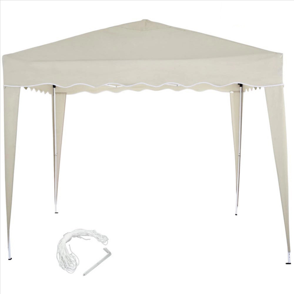 Trade Shop - Gazebo 3x3x2,5 Mt Pieghevole Ecru Impermeabile Richiudibile Tendone Giardino -