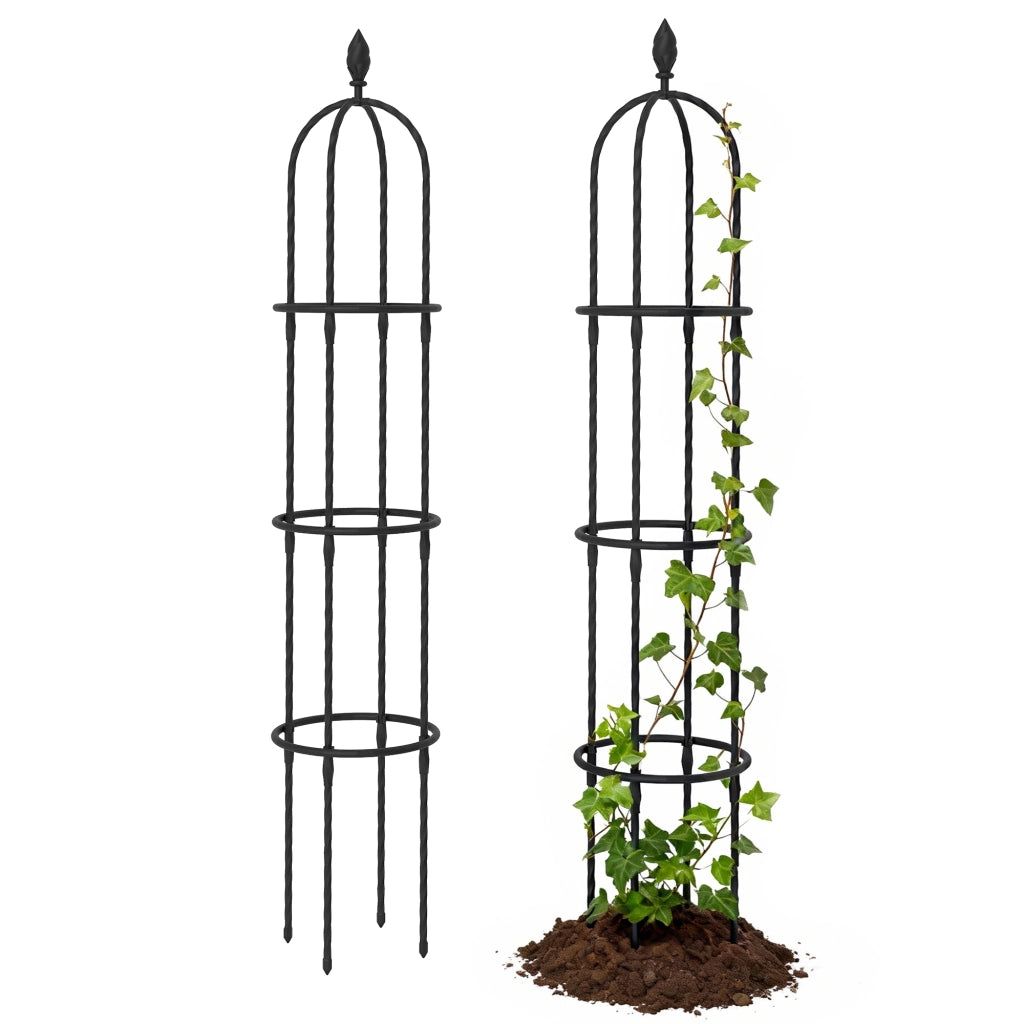 Obelisco Giardino Acciaio per Piante Rampicanti ¨C zephmum ¨C Nero 174cm