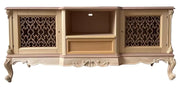 Porta tv 2 ante 1 cassetto classico barocco legno grezzo incisa 174x60x76 - Mobili 2G