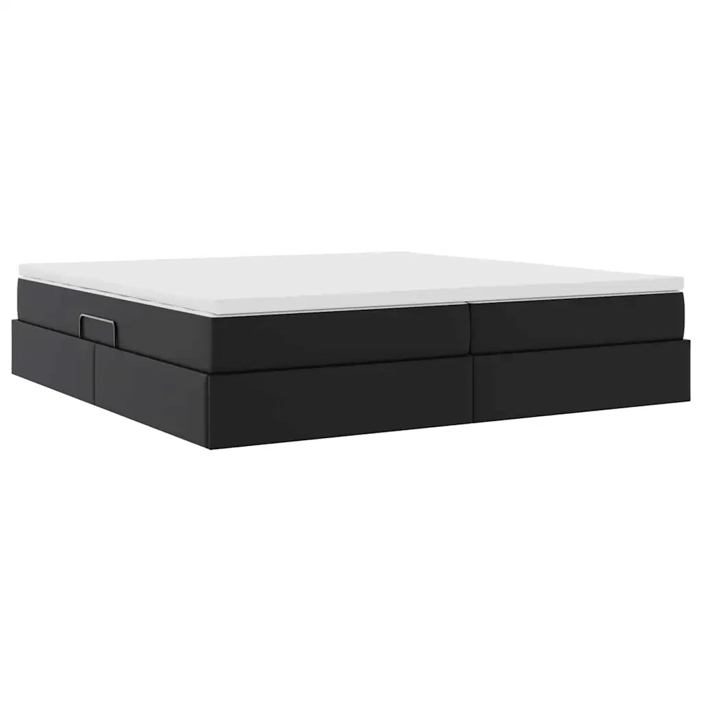 Letto con contenitore e materasso Nero 200 x 200 cm 3370178