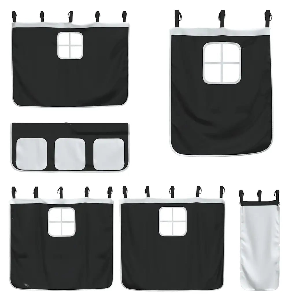 Letto a Castello senza Materasso Bianco e Nero 90x190cm in Pino 3283904