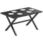 Tavolo da pranzo da giardino per 6 persone in legno e metallo ¨C zephmum ¨C Nero 150x90x74 cm