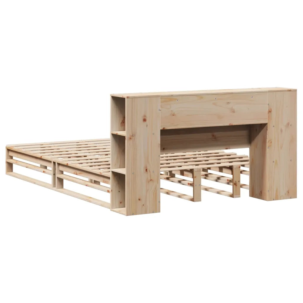 Letto Libreria senza Materasso 160x200 cm in Legno Massello