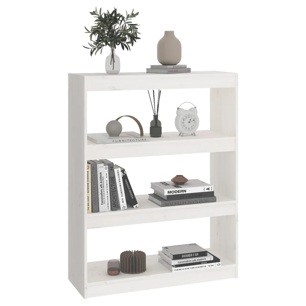 Libreria/Divisorio Bianco 80x30x103,5 cm in Massello di Pino 808189