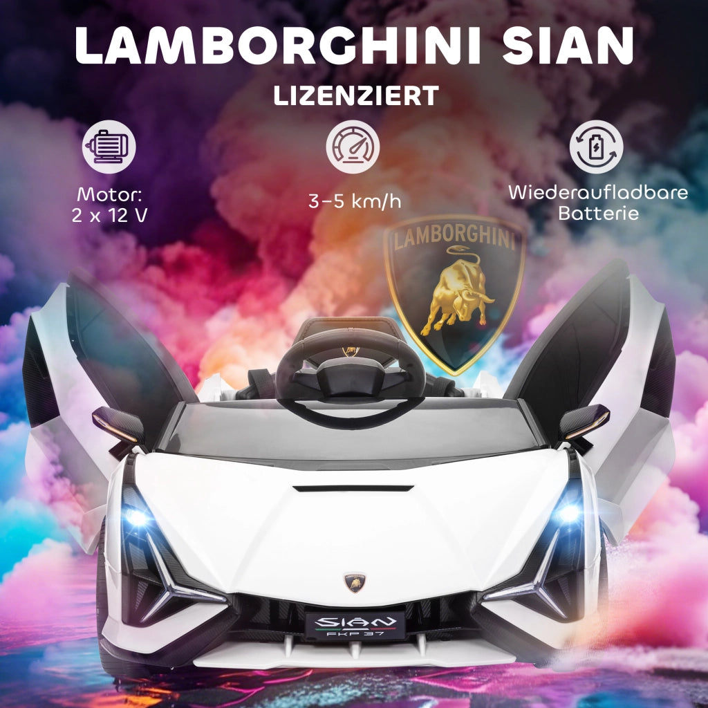 Auto elettrica per bambini 12V con telecomando 2,4G ¨C zephmum ¨C bianco