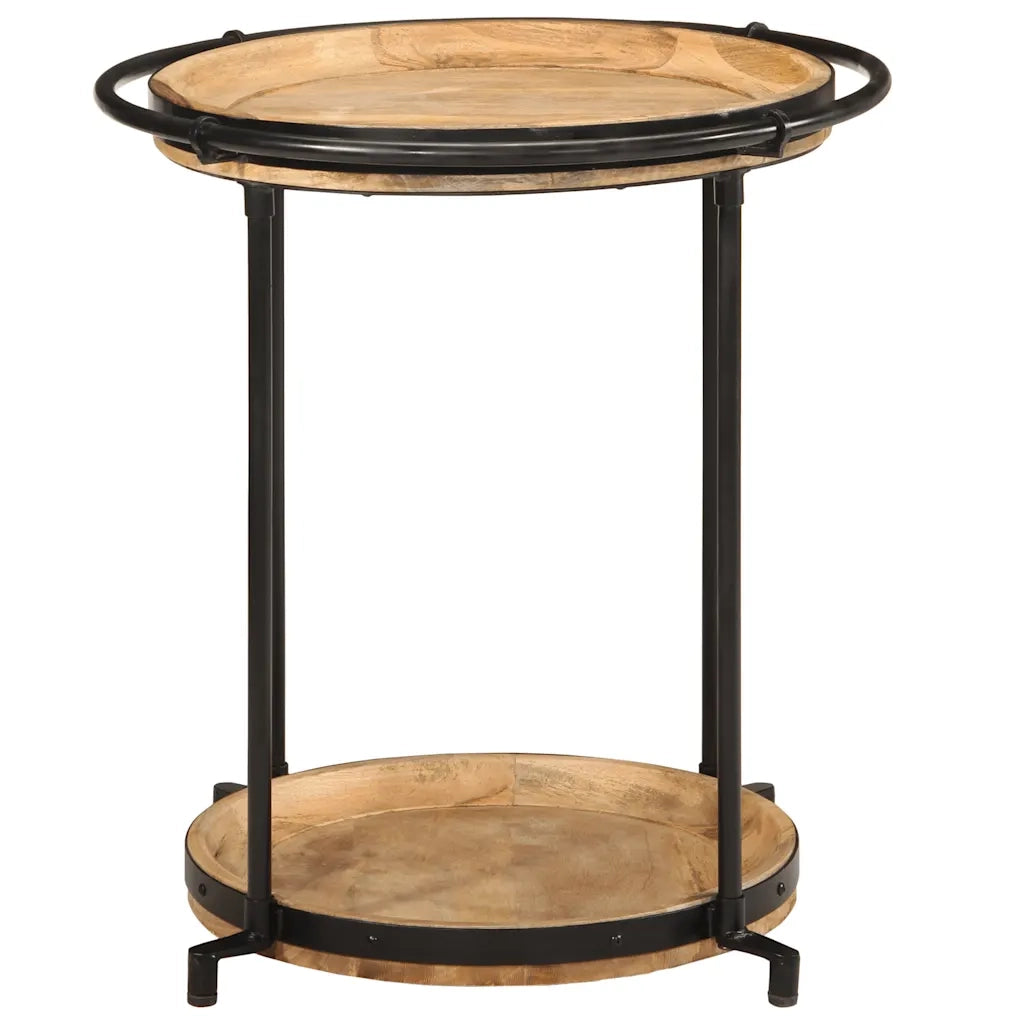 Tavolino da Salotto Ã˜55x60 cm in Legno Massello di Mango