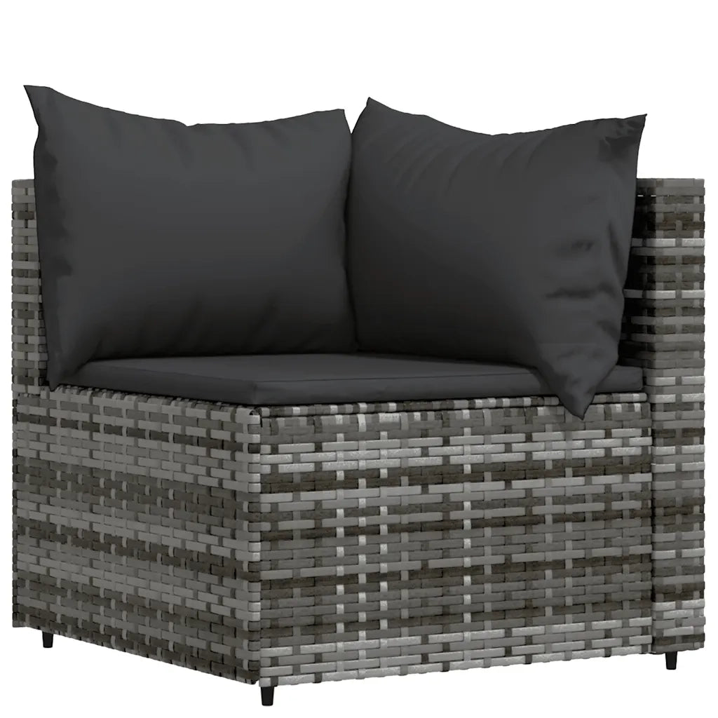 Set Divani da Giardino 4 pz con Cuscini in Polyrattan Grigio 319765