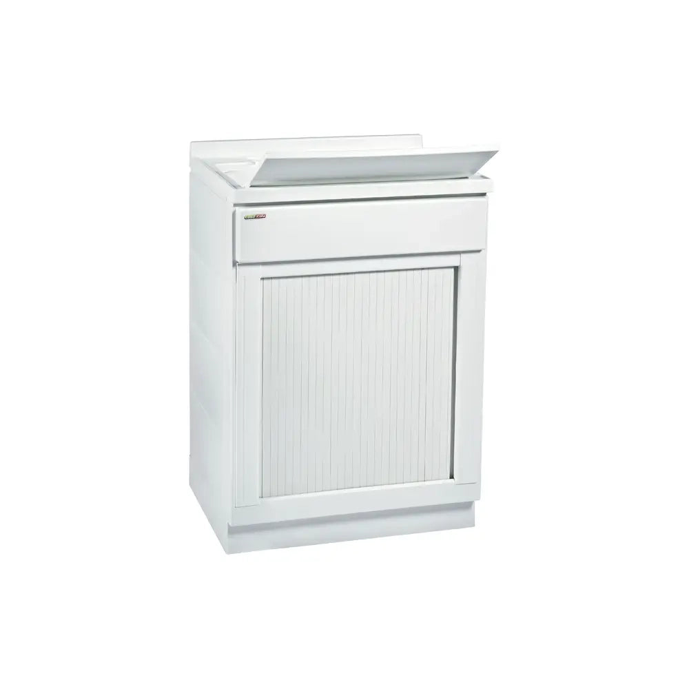 Lavatoio 50x50 cm bianco con serranda orizzontale vasca e asse lavapanni