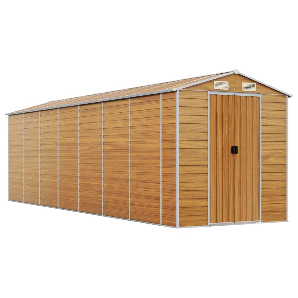 Capanno Giardino Marrone Chiaro 191x640x198cm Acciaio Zincato