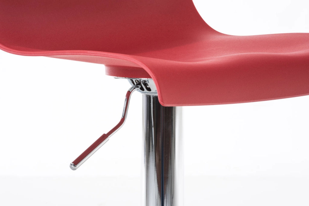 Sgabello Hover in polipropilene e metallo rosso,Metallo in look cromato