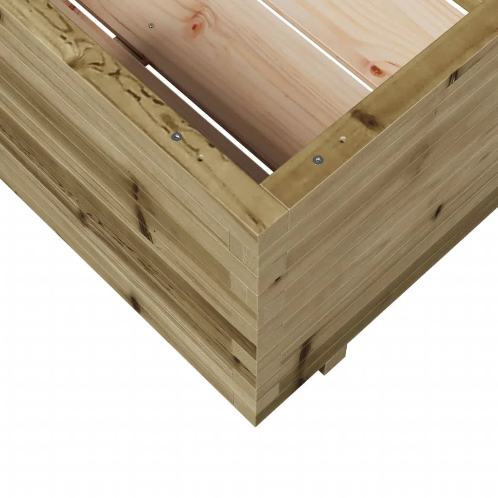 Fioriera rialzata per piante fiori patio giardino 70 x 70 x 49,5 cm legno di pino impregnato marrone 02_0037821