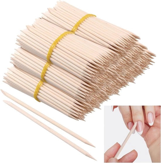 1500 Pezzi di Sticks di Legno per Manicure, Raccapricciatore di Unghie in Acciaio di 11,5 cm, Ideale per la Curazione delle Unghie e la Bellezza