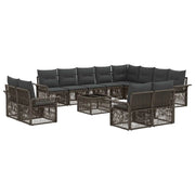 Set Divano da Giardino 13 pcs Grigio e Grigio Scuro polyrattan