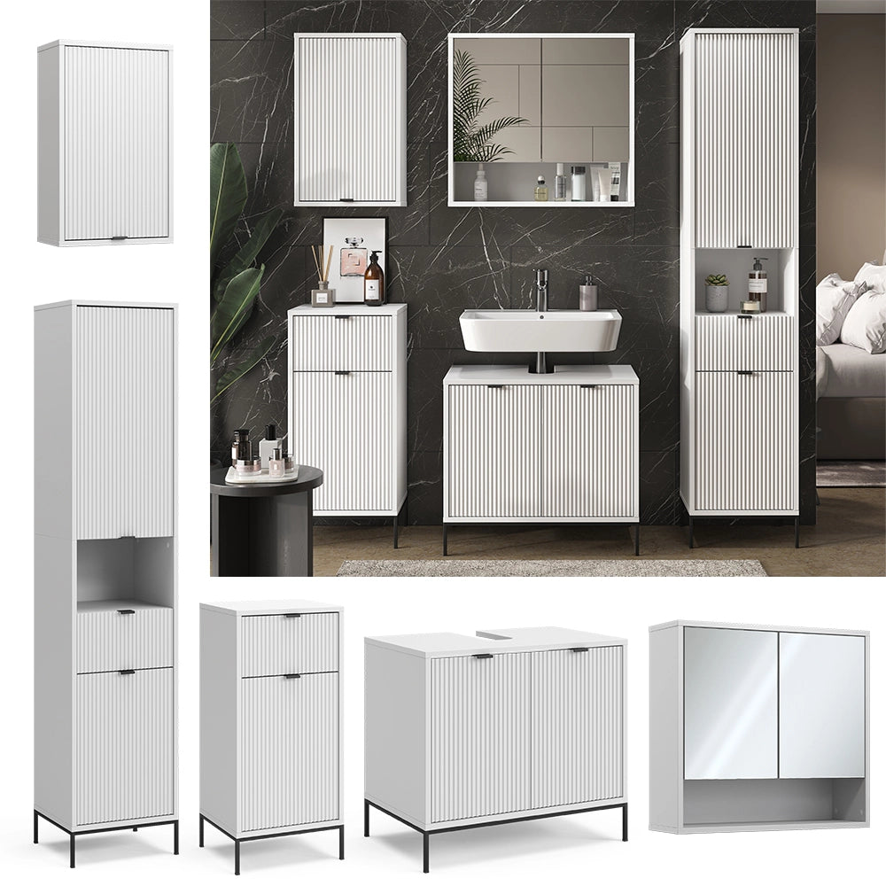Vicco Set di mobili da bagno Bianco 5 parti