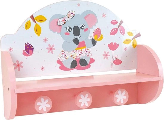 Kinder Garderobe - Kapstok per Bambini - Opbergen Giacche - Creazione Francese - 45 x 14 x 33 cm - Stampato Koala