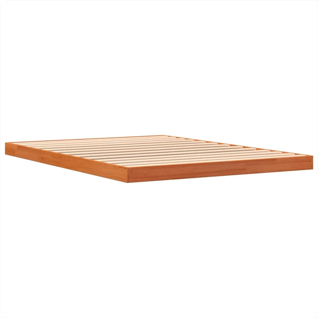 Giroletto-Struttura Letto Marrone Cera 135x190 cm in Legno Massello di Pino