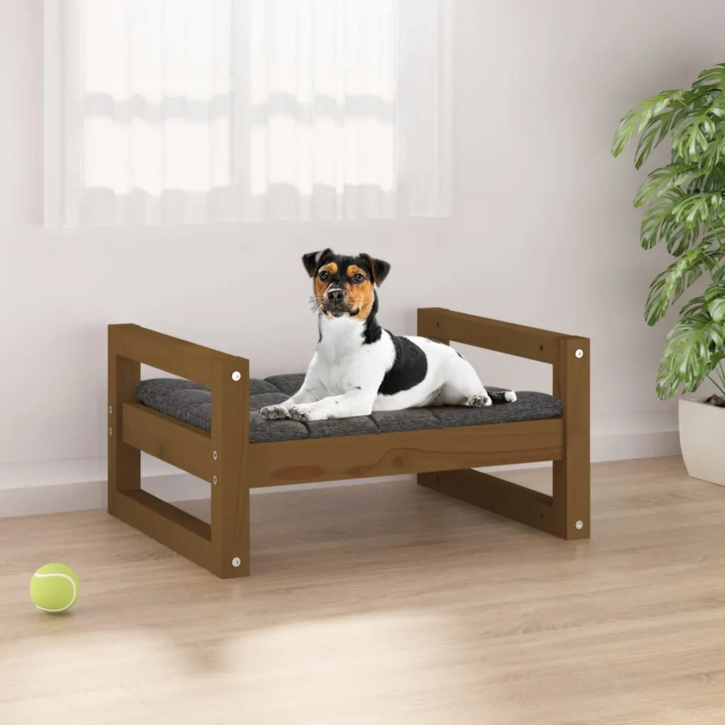 Cuccia per Cani ambra 55,5x45,5x28 cm Legno Massello di Pino 821470