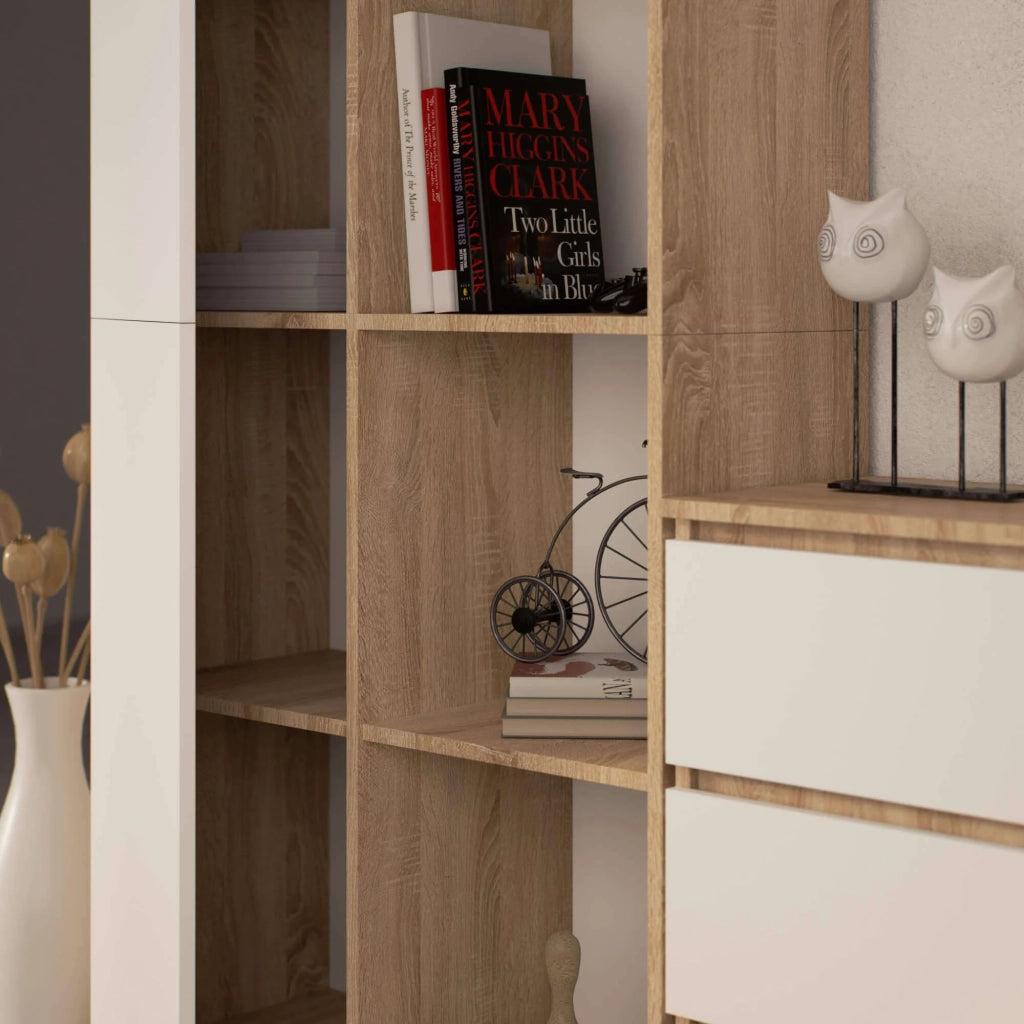 Armadio da ufficio AKORD R80 Sonoma Quercia 80 cm 1 anta inserto frontale Bianco 80x35x180 cm