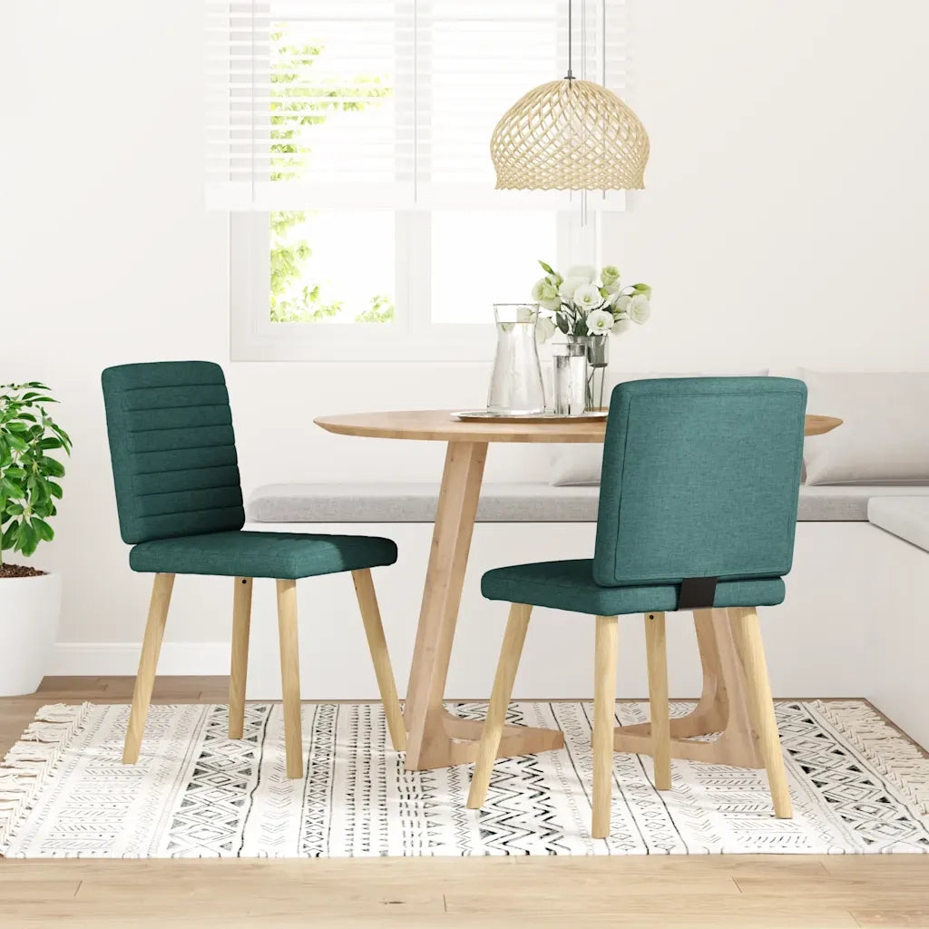 Sedie da Pranzo 2 pz Verde Scuro in Tessuto 4101179
