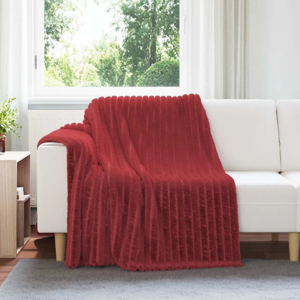 Coperte da Pile 6 pcs Rosso Bordeaux 200 x 150 cm Panno