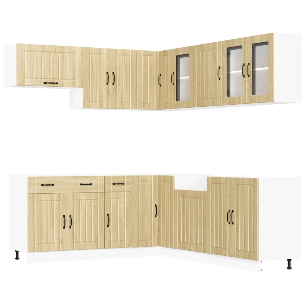 vidaXL Set Mobili da Cucina 11 pz Lucca Rovere Sonoma in Truciolato