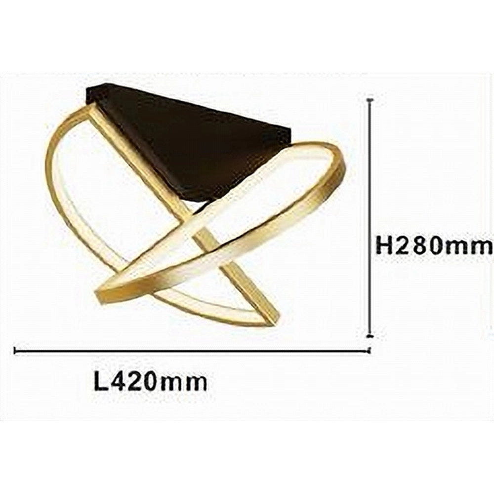 Trade Shop - Plafoniera Led 44 Watt Oro Lampadario Soffitto Design Moderno Luce Fredda 50438 -