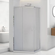 Box doccia angolare 80x80 cm doppio scorrevole vetro stampato  Tay