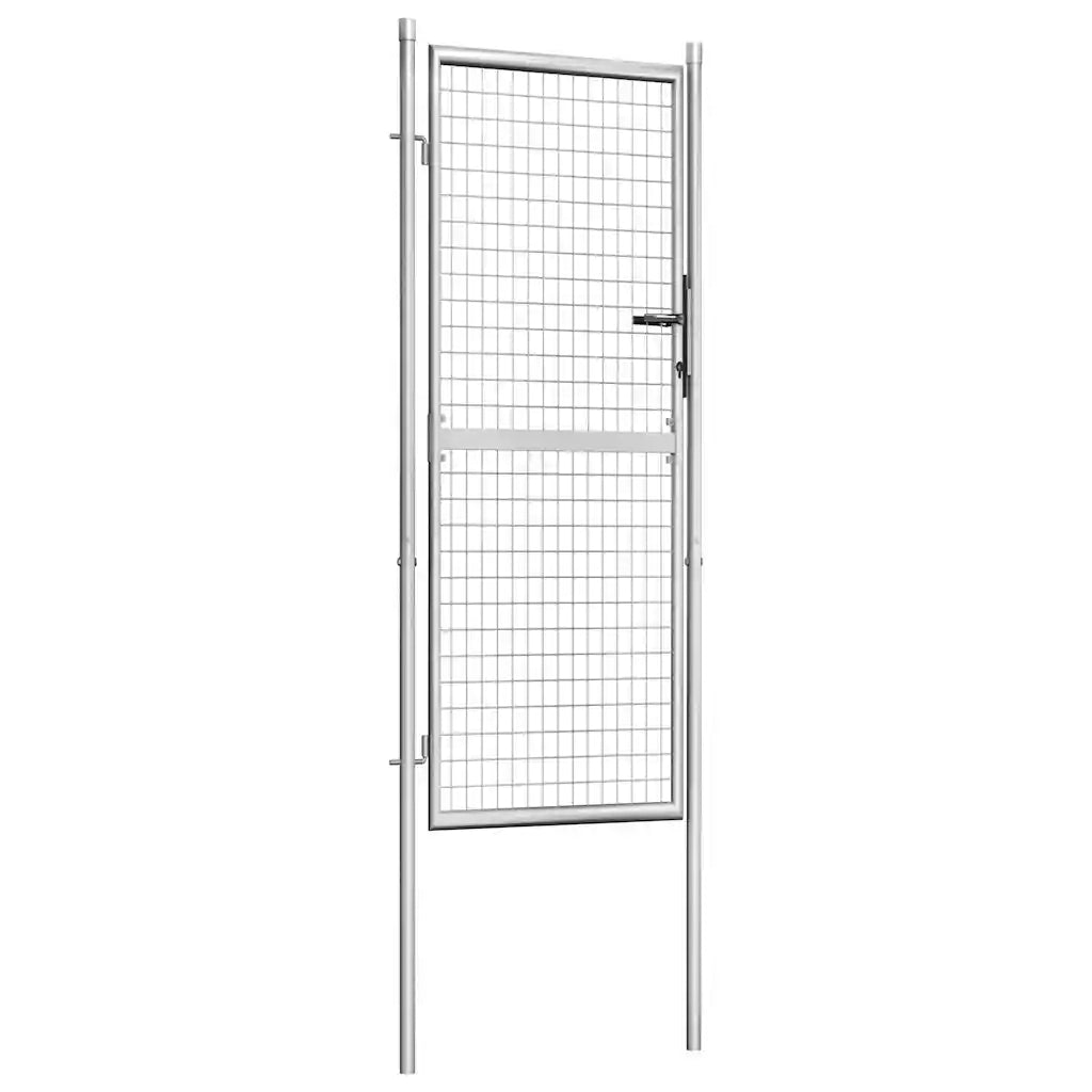 Cancello da Giardino in Acciaio Zincato 100x200 cm Argento 144760