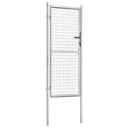 Cancello da Giardino in Acciaio Zincato 100x200 cm Argento 144760