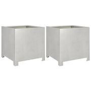 Fioriera rialzata per piante fiori giardino terrazze set da 2 40 x 40 x 40 cm acciaio inox argento 02_0038959