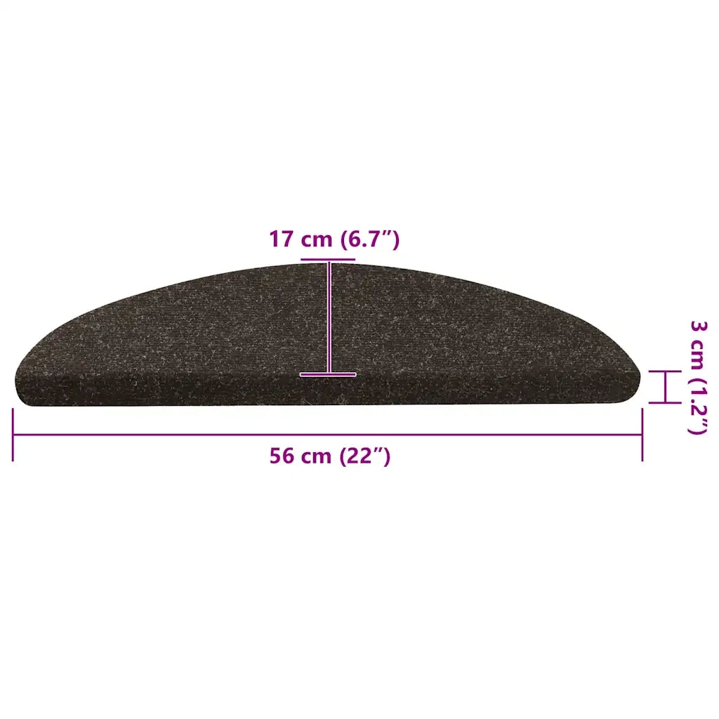 Tappeti Autoadesivi per Scale 15 pz 56x17x3 cm Antracite 136389